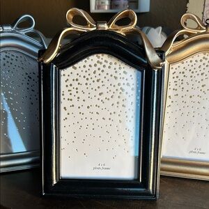 🎀Viral Coquette Bow Elegant Black & Gold Photo Frame🎀